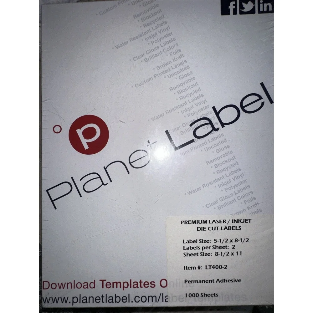 1000 Perforated Rounded Corner Shipping Labels 2 PerSheet 8.5 x 11 Self Adhesive